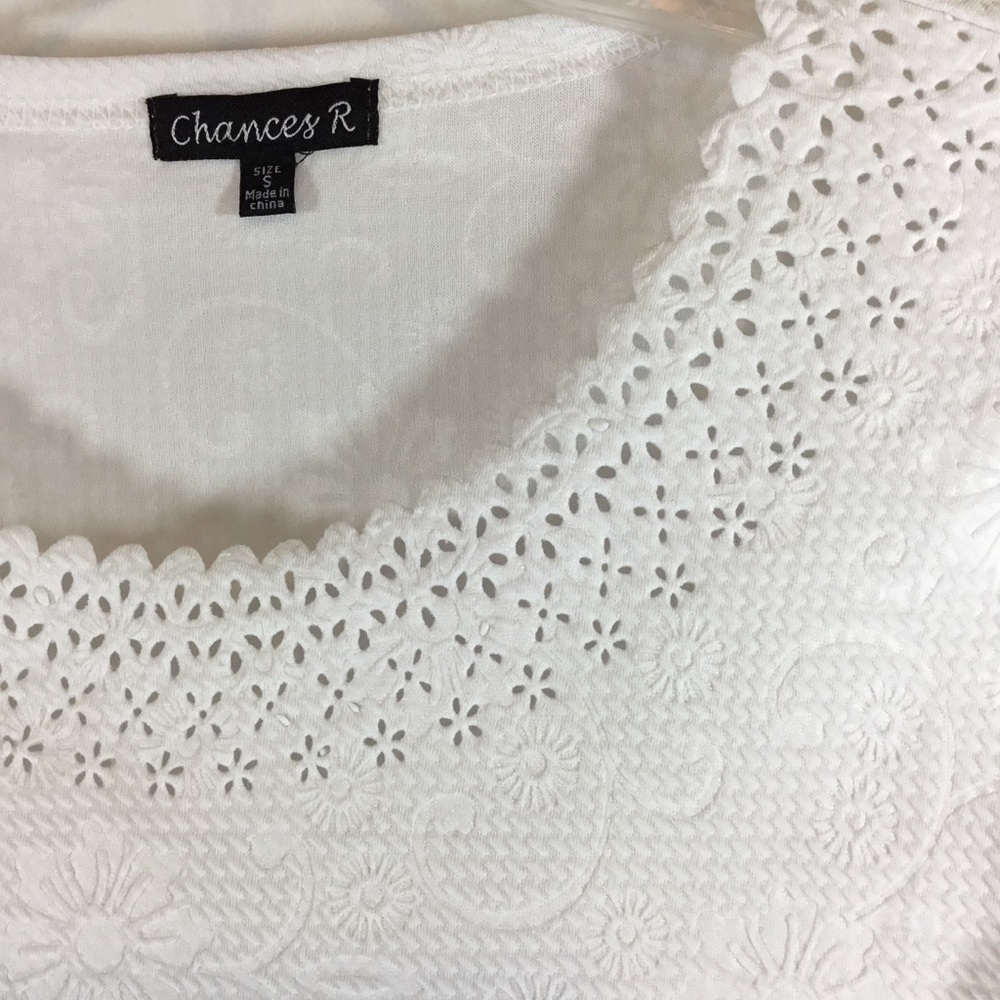 Chances R White Small With Cut Work Detailing - Picture 2 of 6